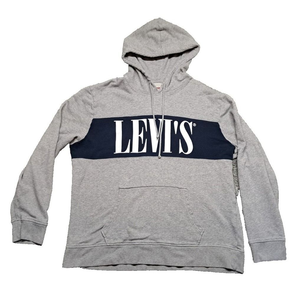Levi’s Hoodie Men's XL Relaxed Graphic Logo Pullover Hooded Sweatshirt Pocket